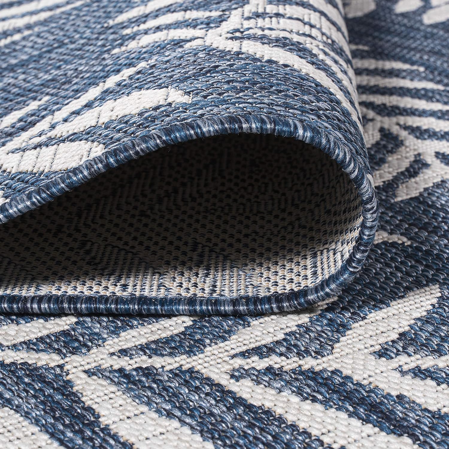 JONATHAN Y Palm Frond Indoor Outdoor Area Rug 8X10 Navy/Ivory, Nevis for Backyard, Patio, Porch, Easy-Cleaning, High Traffic, Pet-Friendly, Non-Shedding (SMB119B-8) - Image 5