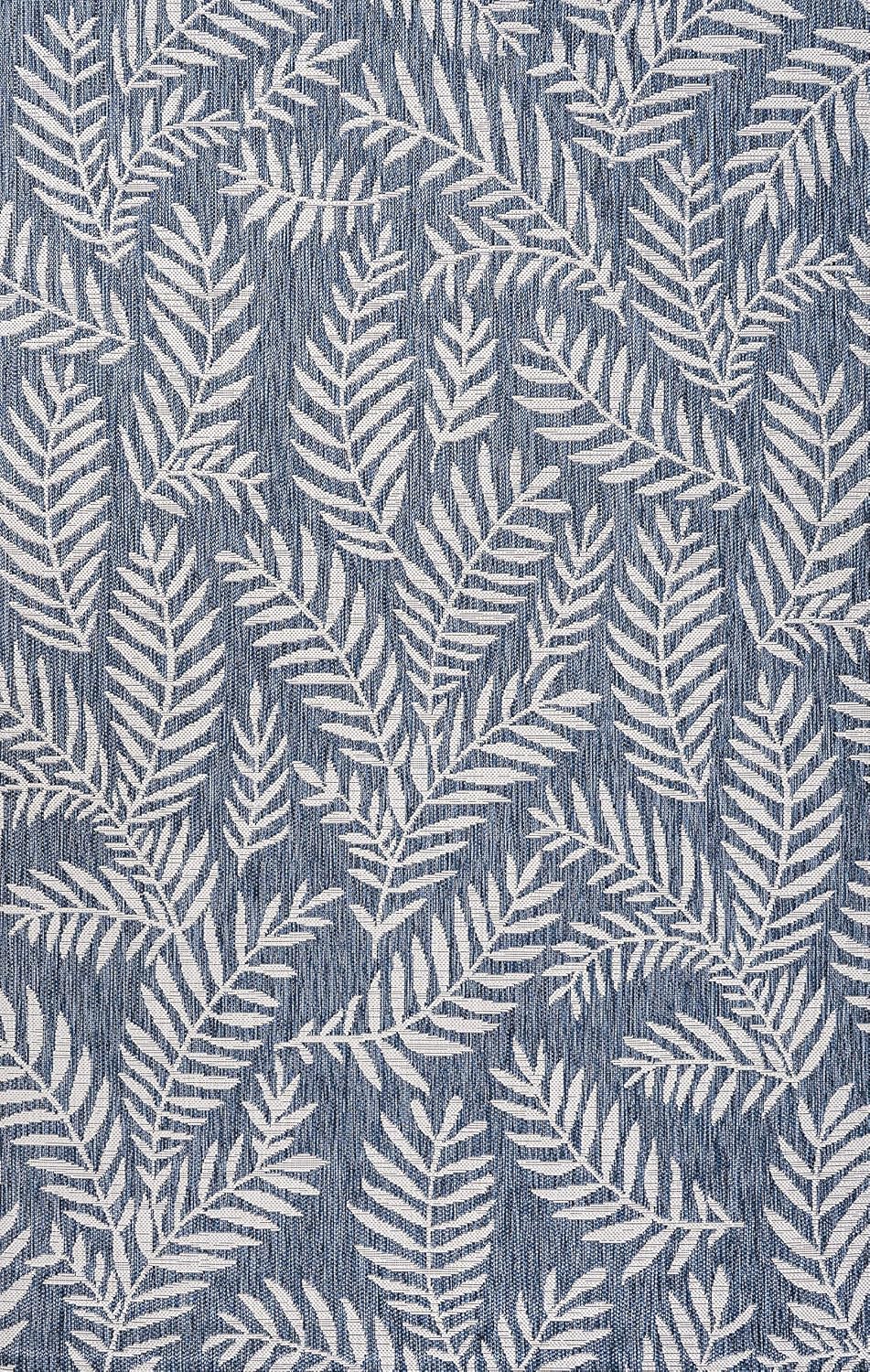 JONATHAN Y Palm Frond Indoor Outdoor Area Rug 8X10 Navy/Ivory, Nevis for Backyard, Patio, Porch, Easy-Cleaning, High Traffic, Pet-Friendly, Non-Shedding (SMB119B-8) - Image 8